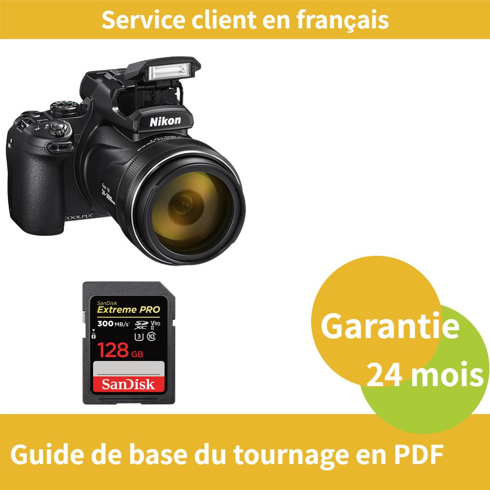 Nikon Coolpix P1000 Digital Camera + SanDisk 128GB Extreme PRO SDXC UHS-II Card