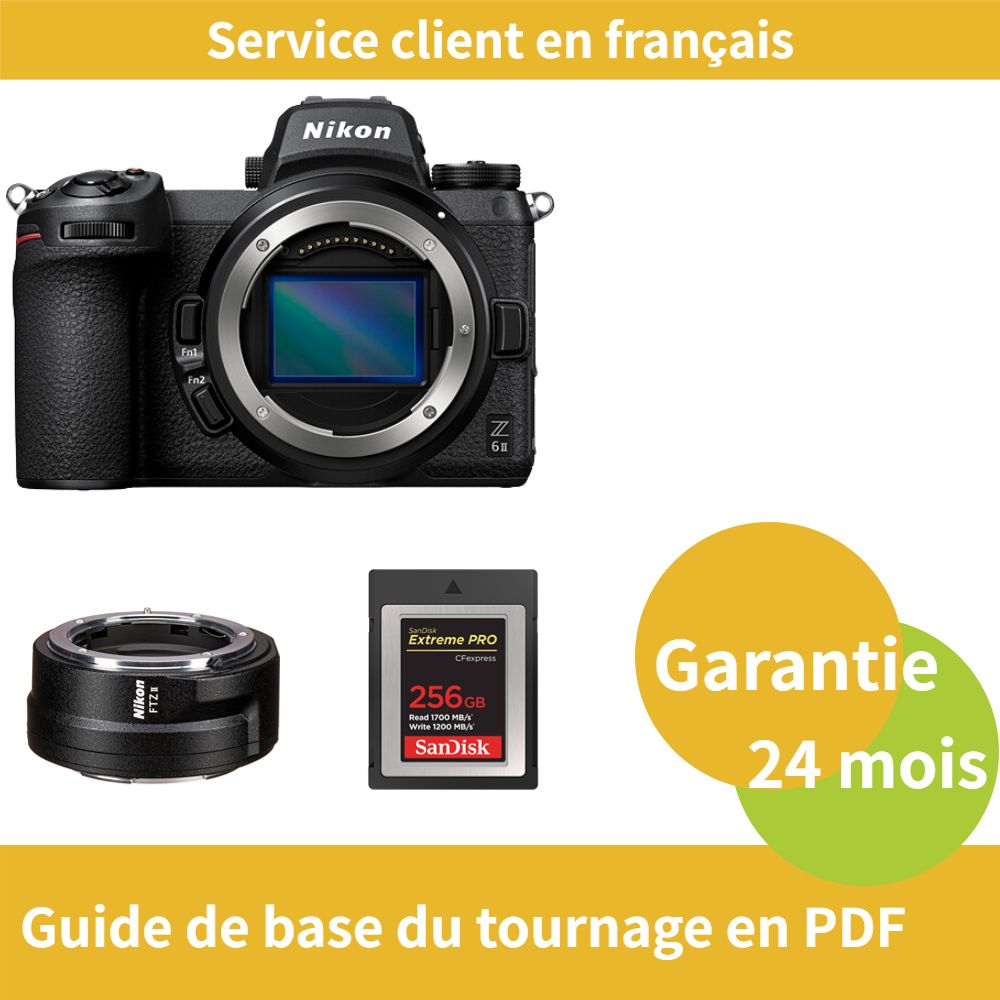 Nikon Z6 II Camera with FTZ II Adapter, SanDisk 256GB Extreme SD Card, PRO CFexpress Type B
