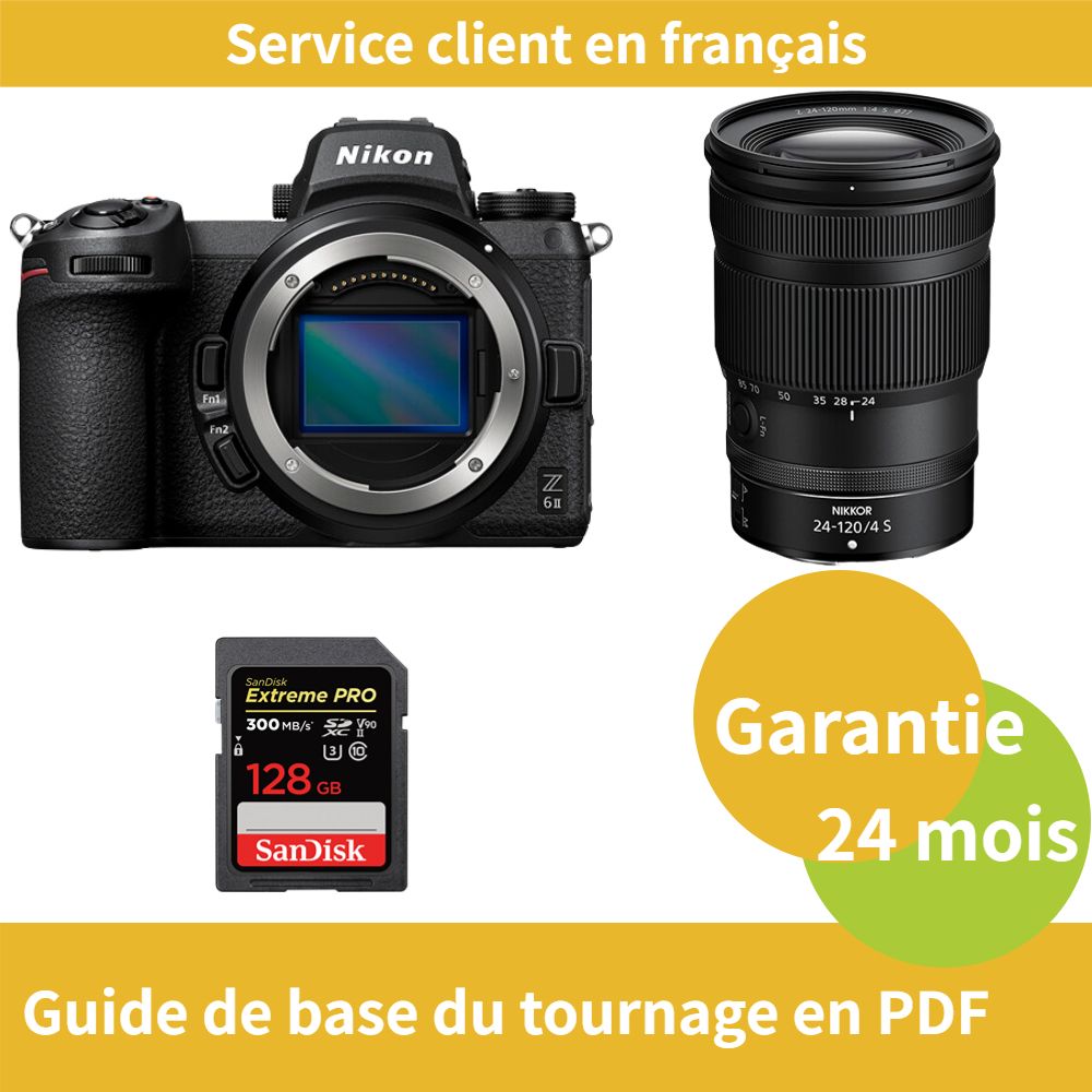Nikon Z6 II Full Frame Mirrorless Camera Kit with 24-120mm f/4 S Lens + SanDisk 128GB Extreme PRO SDXC UHS-II Card