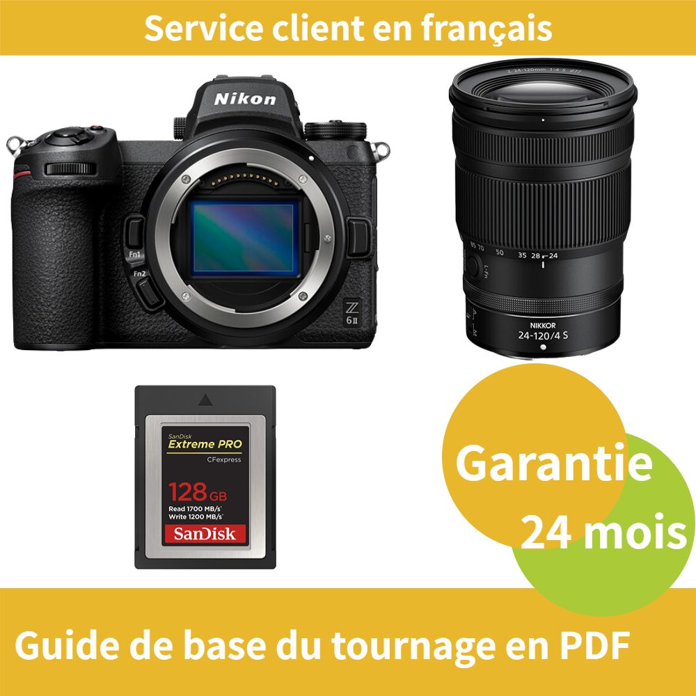 Nikon Z6 II Full-Frame Hybrid Camera Kit with 24-120mm f/4 S Lens + SanDisk 128GB Extreme SD Card (PRO CFexpress Type B)