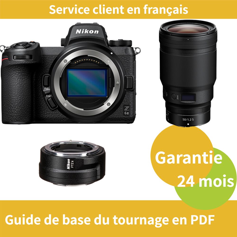 Nikon Z6 II Camera with FTZ II Adapter Ring, Nikon Z 50mm f/1.2 S Nikkor Lens
