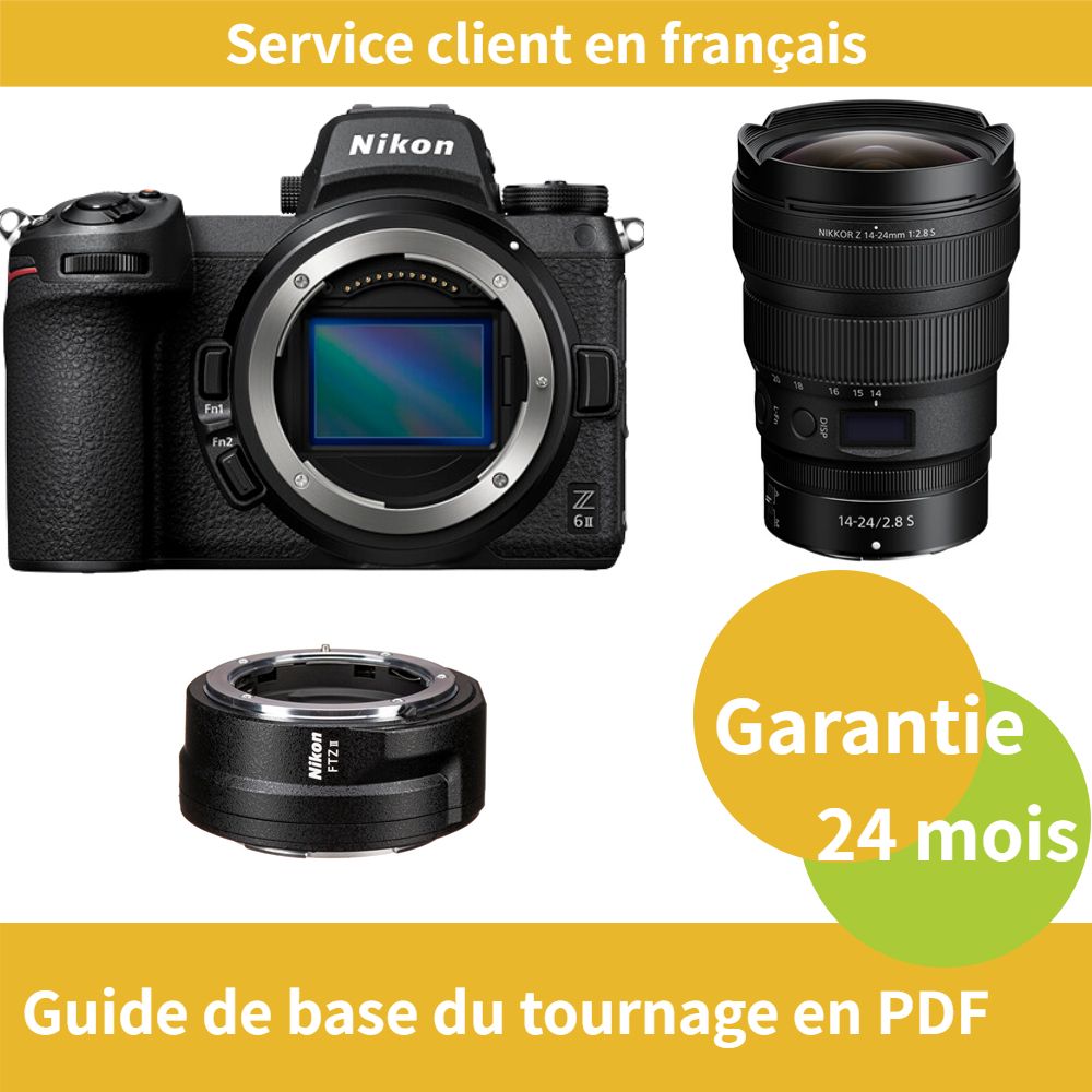 Nikon Z6 II Camera with FTZ II Adapter Ring and 14-24mm f/2.8 S NIKKOR Lens
