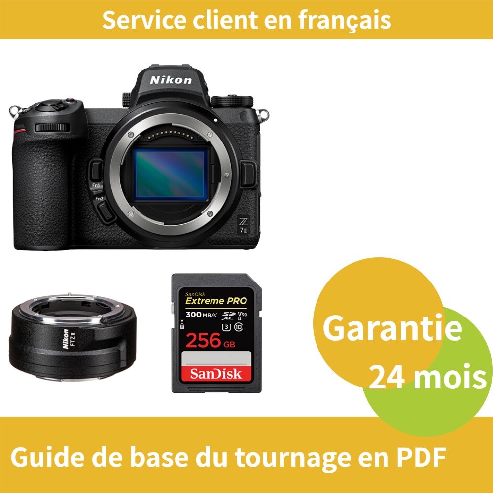 Nikon Z7 II Camera + Nikon FTZ II Adapter Ring + SanDisk 256GB Extreme PRO SDXC UHS-II Card