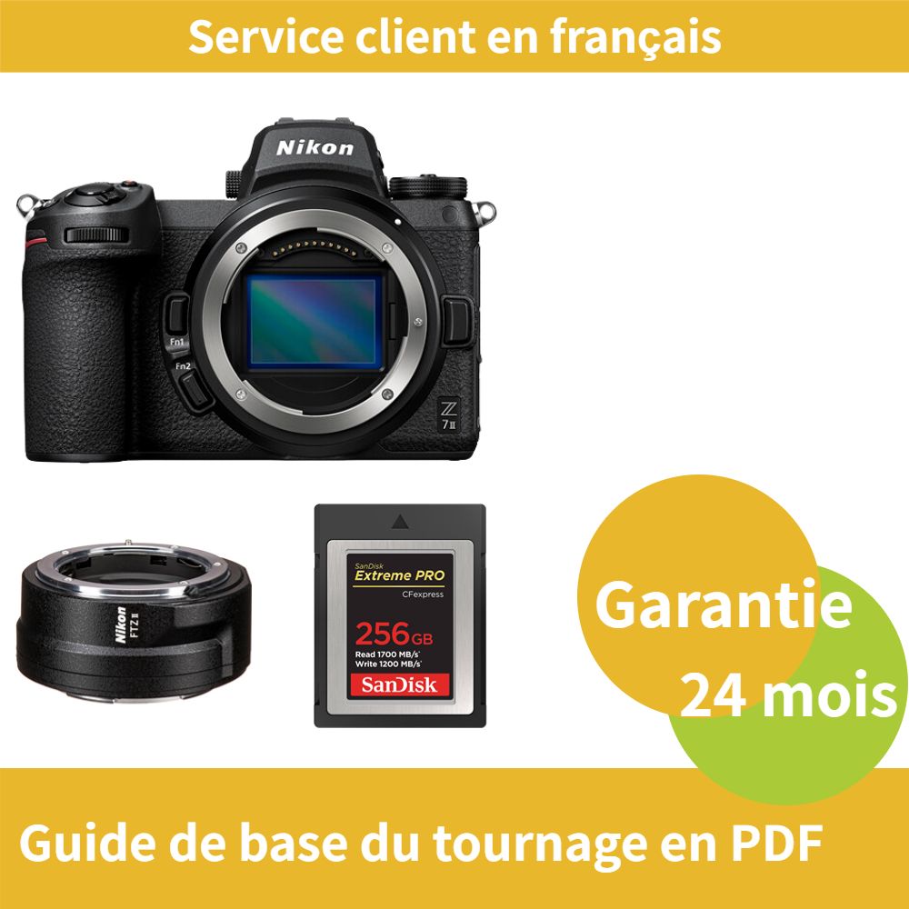 Nikon Z7 II Camera + FTZ II Adapter Ring + 256GB SanDisk Extreme SD Card (PRO CFexpress Type B)