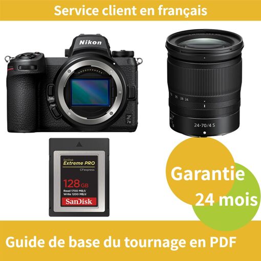 Nikon Z7 II Full Frame Hybrid Camera Kit with 24-70mm f/4 S Lens + SanDisk 128GB Extreme SD Card (PRO CFexpress Type B)