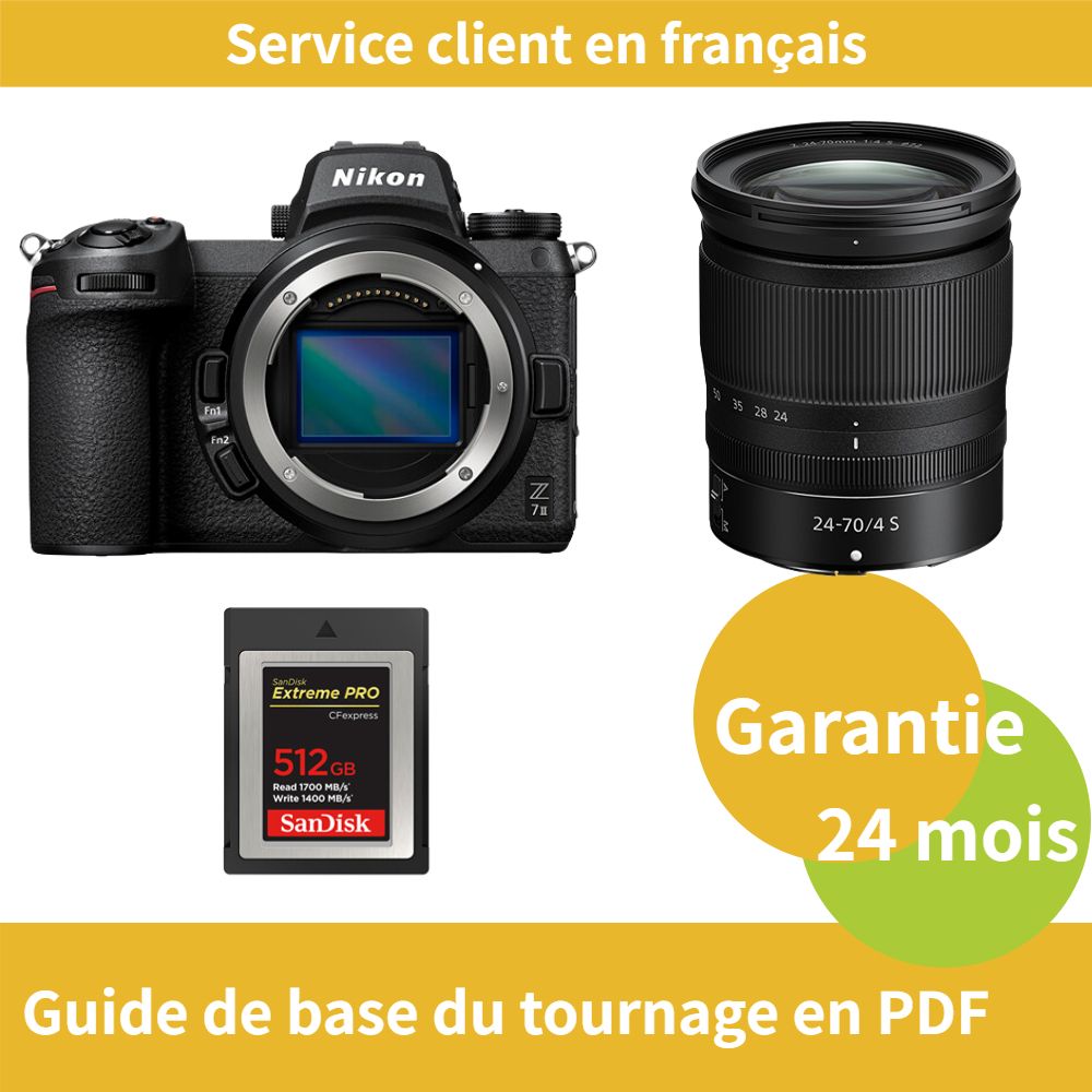 Nikon Z7 II Full-Frame Hybrid Camera Kit with 24-70mm f/4 S Lens + 512GB SanDisk Extreme SD Card (PRO CFexpress Type B)