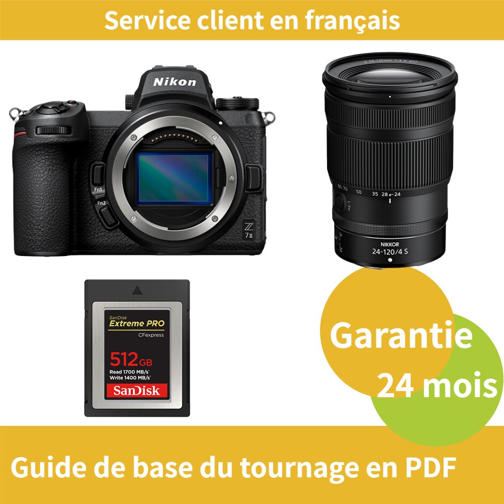 Nikon Z7 II Full-Frame Hybrid Camera Kit with Z 24-120mm f/4 S Lens + SanDisk 512GB Extreme SD Card (PRO CFexpress Type B)