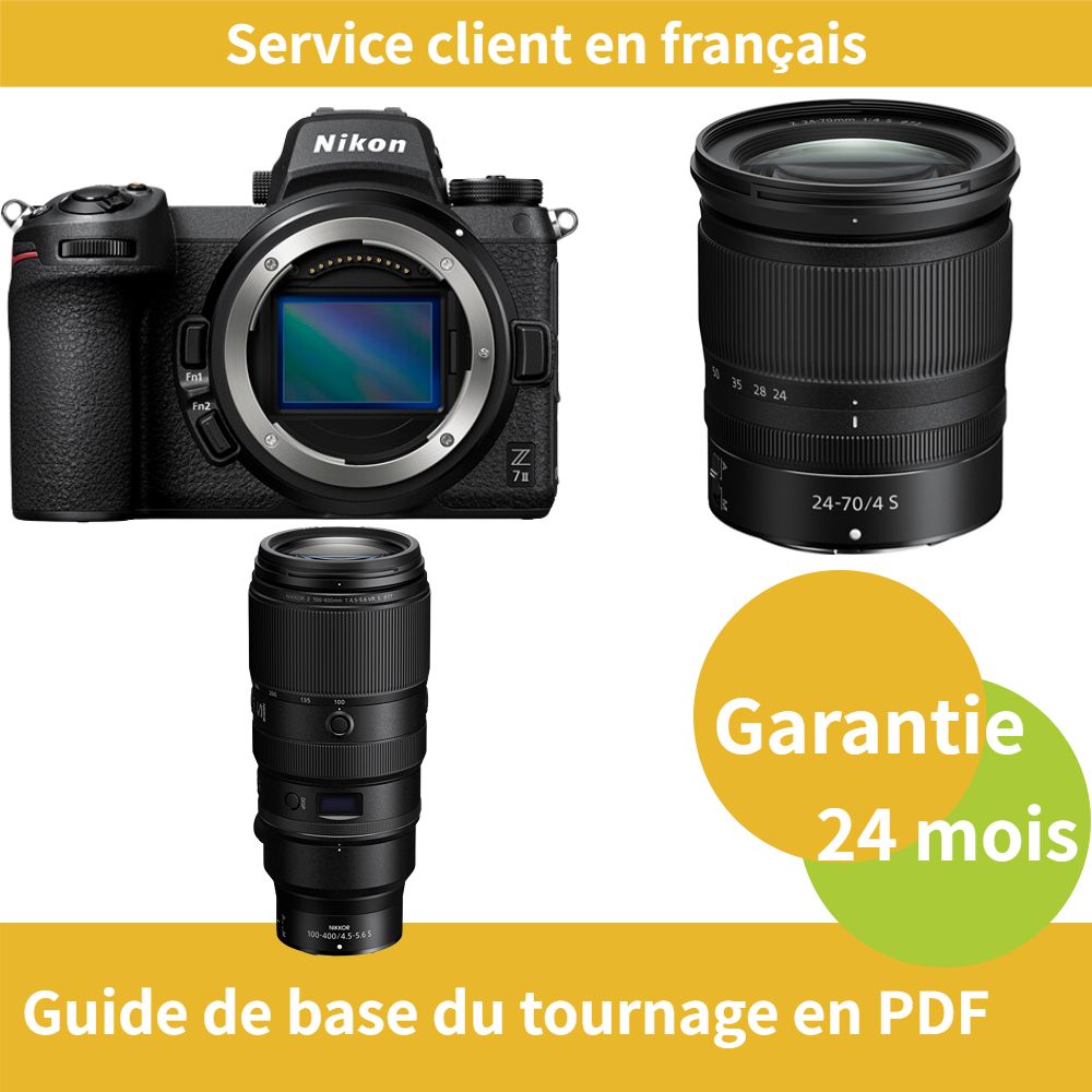 Kit Nikon Z7 II Cámara híbrida de formato completo con lentes 24-70mm f/4 S y 100-400mm f/4.5-5.6 VR S NIKKOR