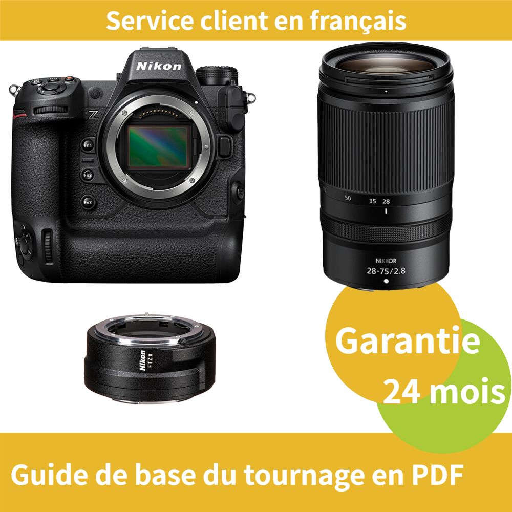 Appareil photo Nikon Z9 + Objectif Nikon Z 28-75mm f/2.8 NIKKOR + Anneau d'adaptation Nikon FTZ II