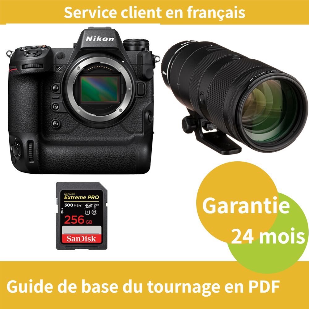 Appareil photo Nikon Z9 + Objectif Nikon Z 70-200mm f/2.8 VR S NIKKOR + Carte mémoire SanDisk 256 Go Extreme PRO SDXC UHS-II