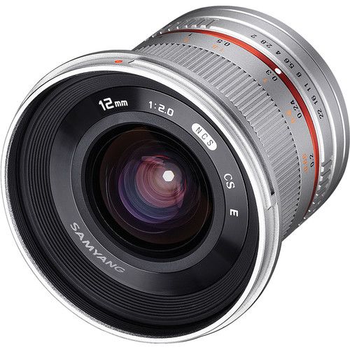 Samyang 12mm f/2 NCS CS Lens (Sony E Mount, Silver)