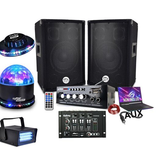 Bm Sonic Pack DJ 600W Bluetooth Speaker System with Enceintes and Mixing Console