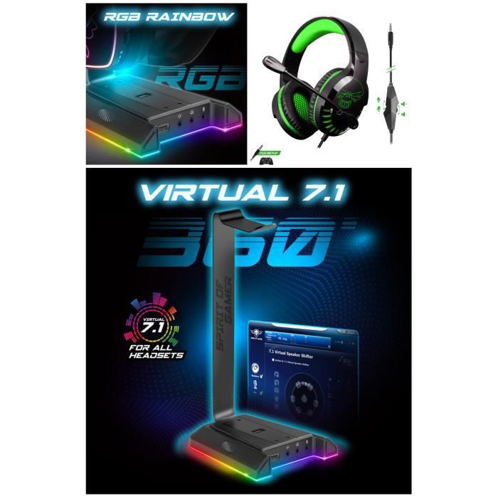 Auricular de juego Spirit of Gamer Xbox One PRO-H3 (son envolvente 7.1 RGB, altavoces de 50 mm)