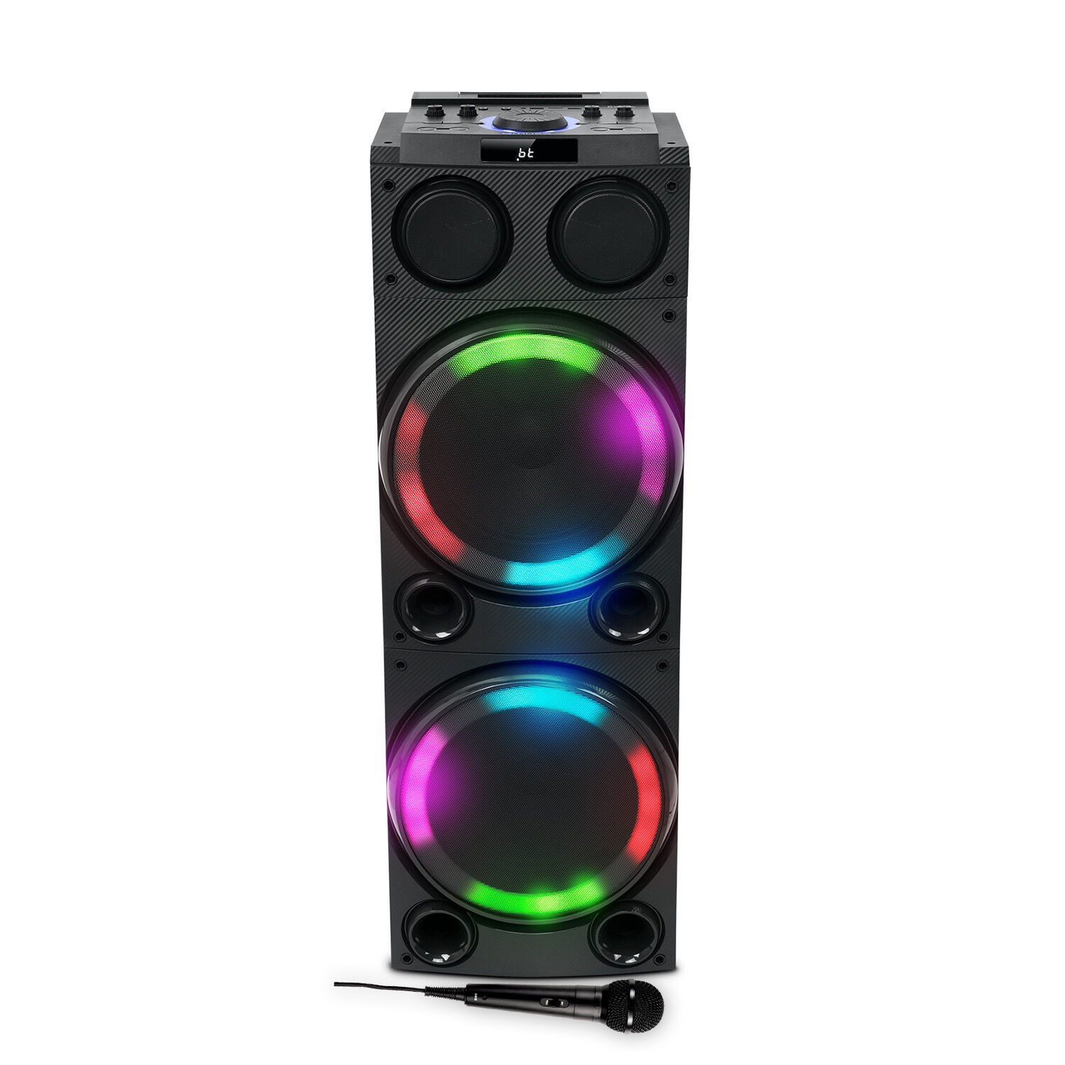 Enceinte Sono Party Box Muse M-1982 DJ - 600W - Effets LED Multicolores - Bluetooth/USB/Entrées AUX/Micro/Guitare