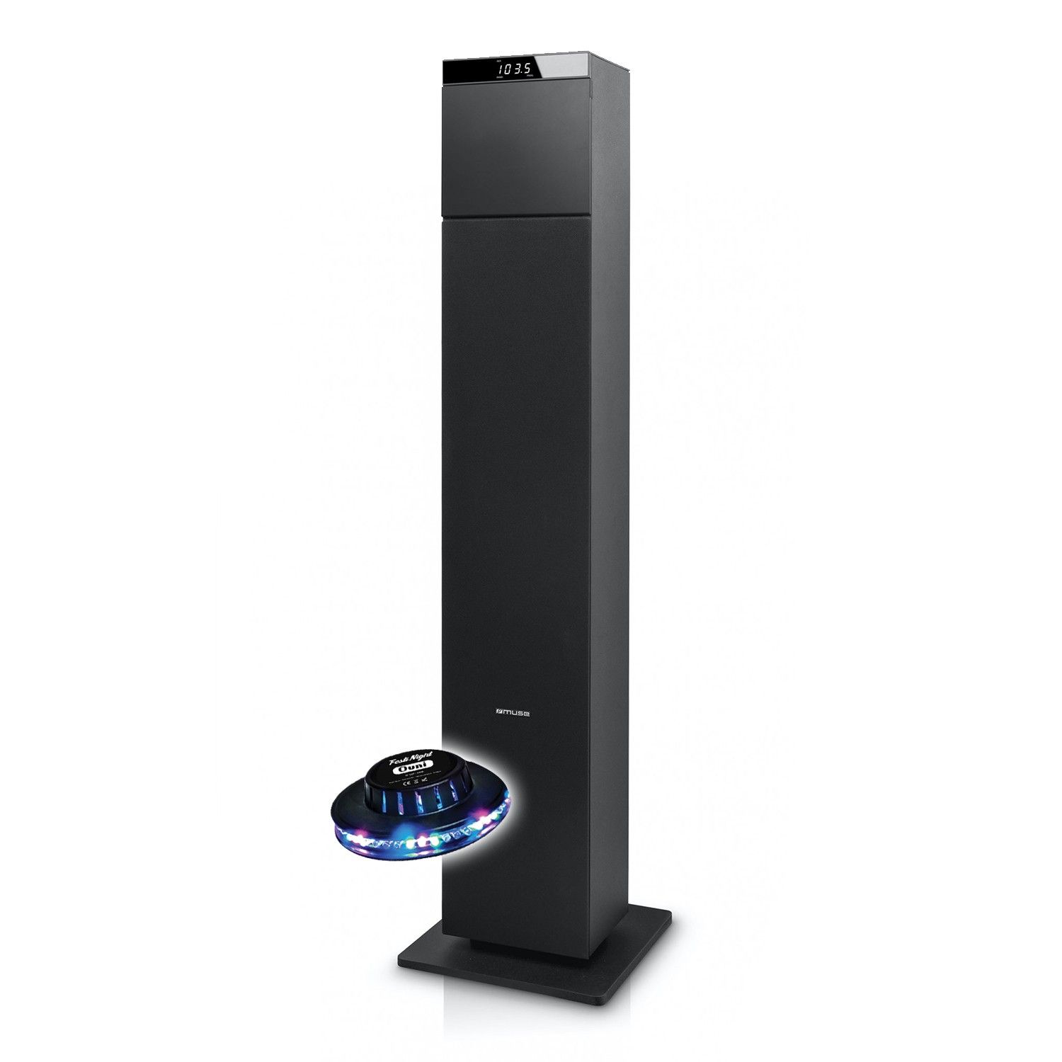 Muse M-1325 BTC Sound Column - 60W - Bluetooth/CD, CD-R/RW, MP3/USB/FM Radio - LED WH Display - Clock, Sleep Timer