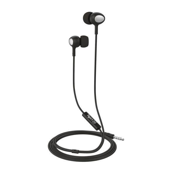 Celly UP500BK Wired Headphones with Microphone - Black