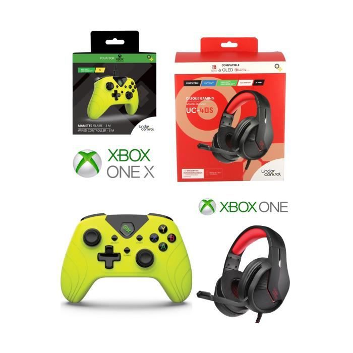 Under Control PRO UC40 Gamer Xbox One/S/X/PC Multi-Platform Headset + Xbox One S-X-PC Controller - Yellow Pop