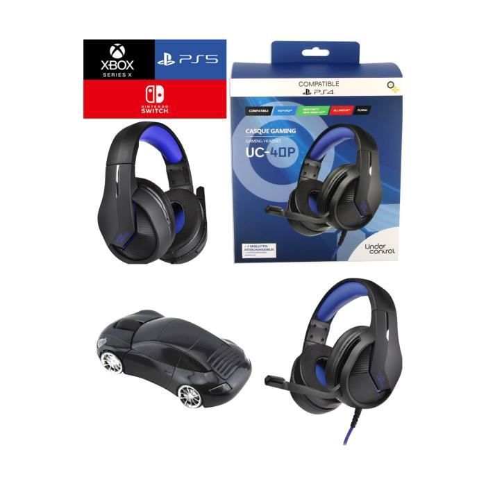 Under Control Gamer Headset - Nintendo Pro-SH3 - Blue - Switch/Xbox/PC Compatible - Adjustable Microphone