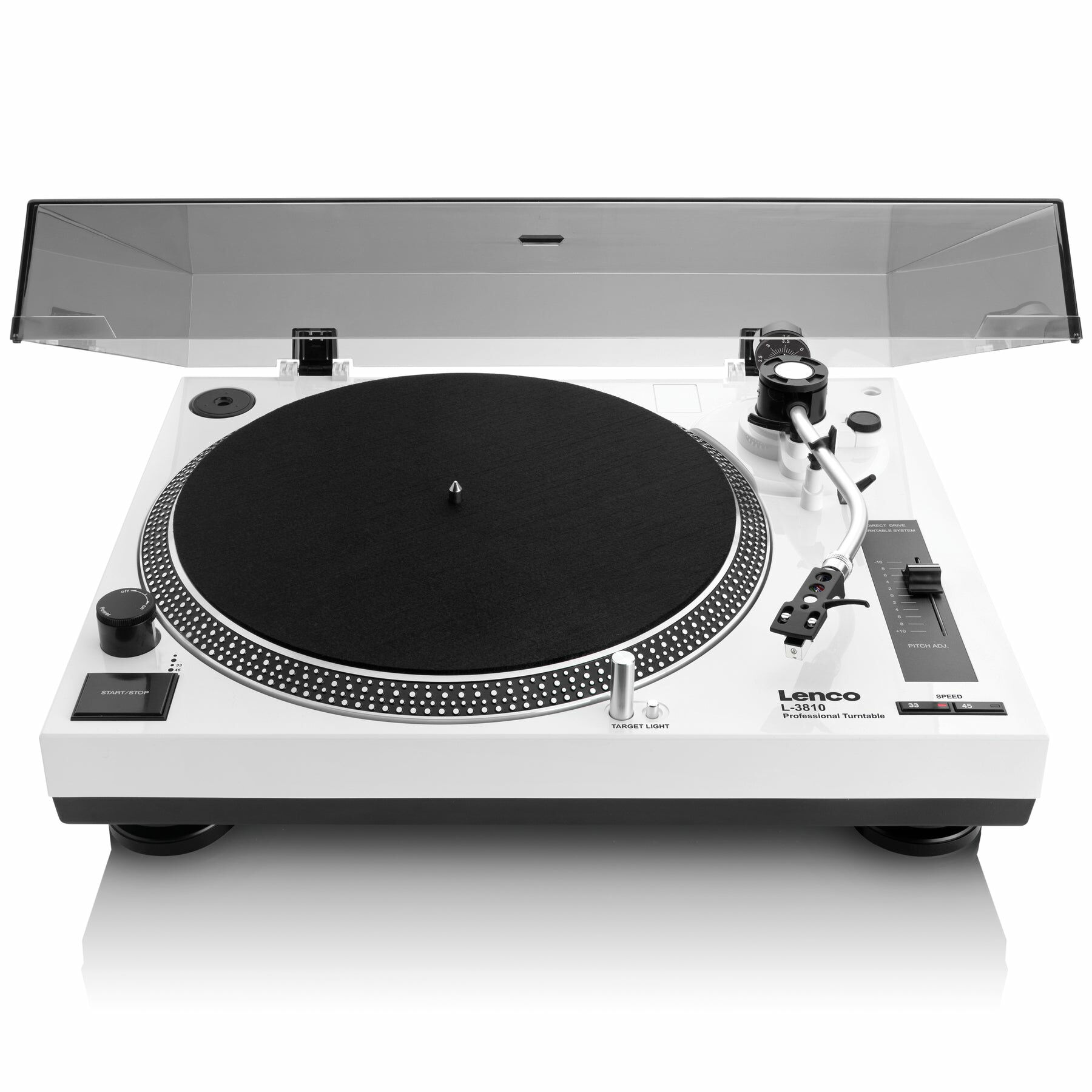 Lenco L-3810 Direct Drive Turntable - White, Manual