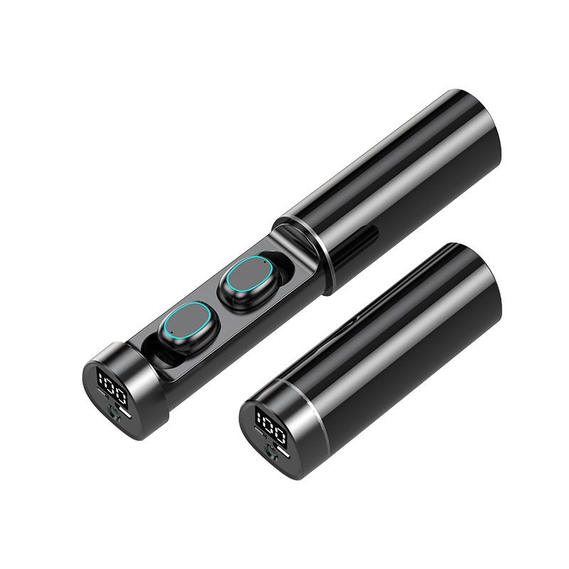 Ecouteurs RamadierStore N21 à traction en tube, affichage numérique LED tactile TWS sportifs sans fil Bluetooth avec suppression active du bruit (bleu)