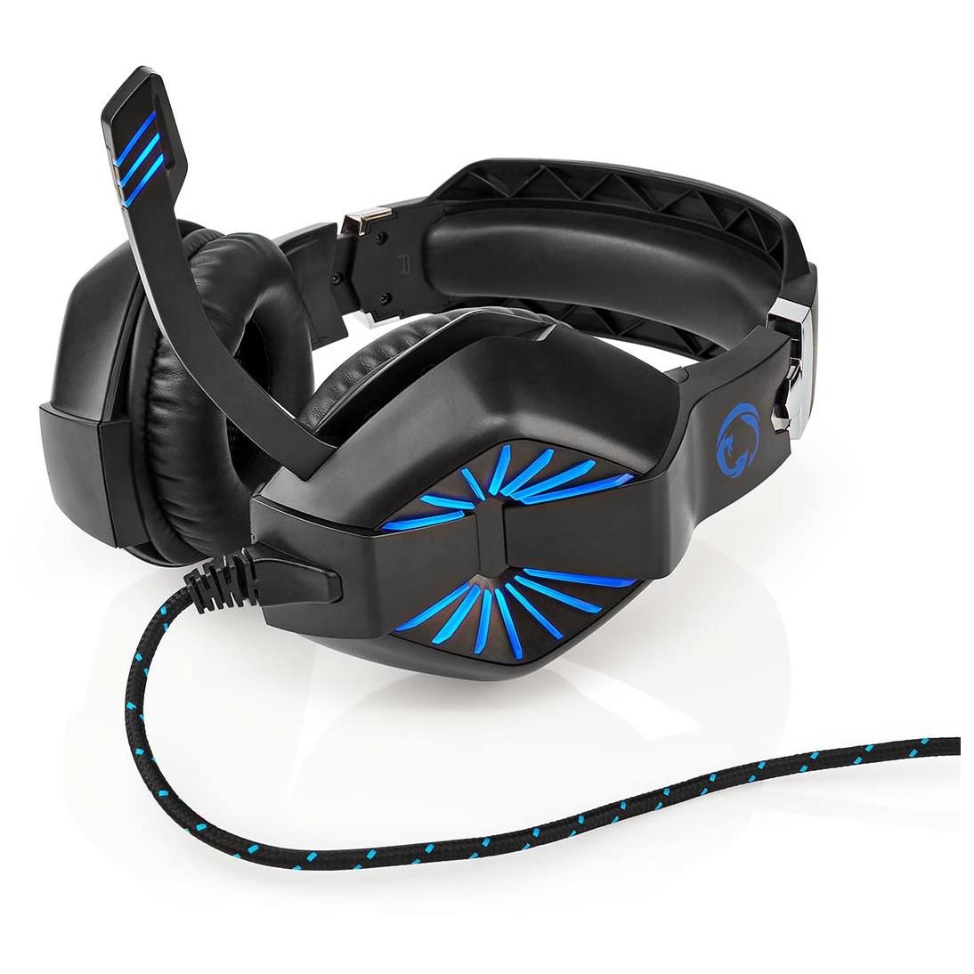 Auriculares para juegos Nedis GHST250BK con luces LED