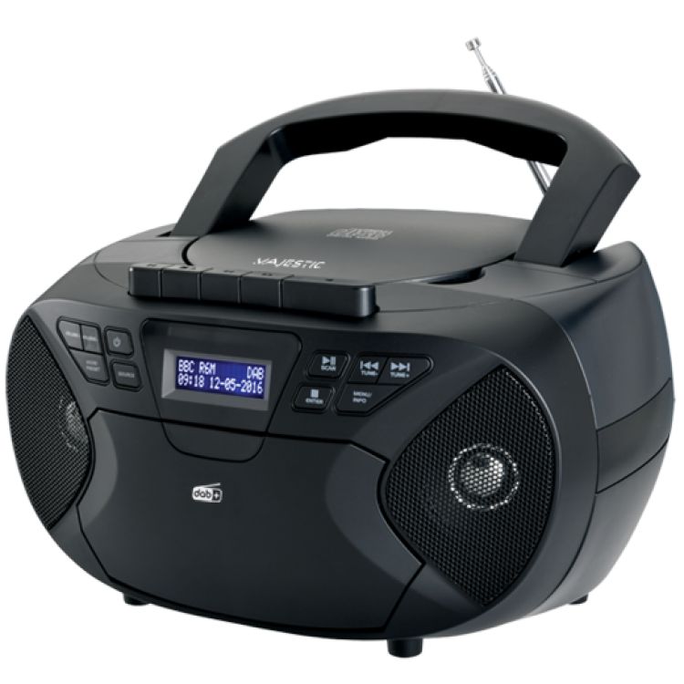 Majestic AH-2430 DAB Portable Audio CD Player with DAB/FM Radio and Cassette Player