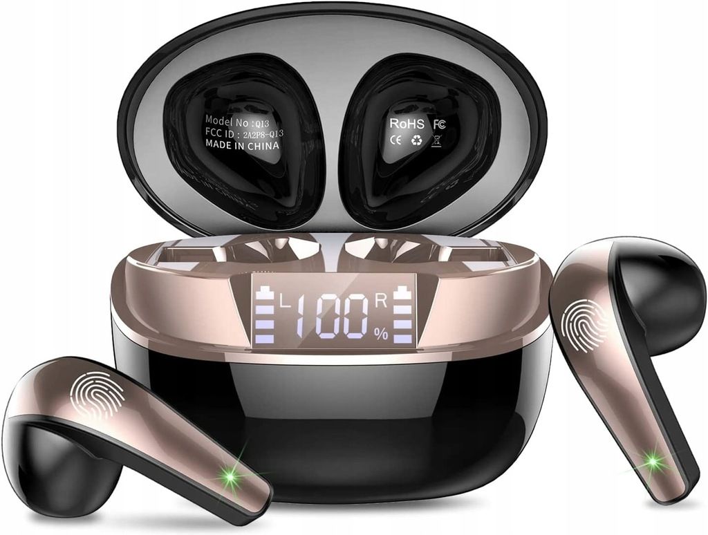 DISHIQING Wireless In-Ear Headphones Q13 Black and Gold