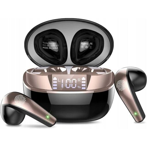 DISHIQING Wireless In-Ear Headphones Q13 Black and Gold
