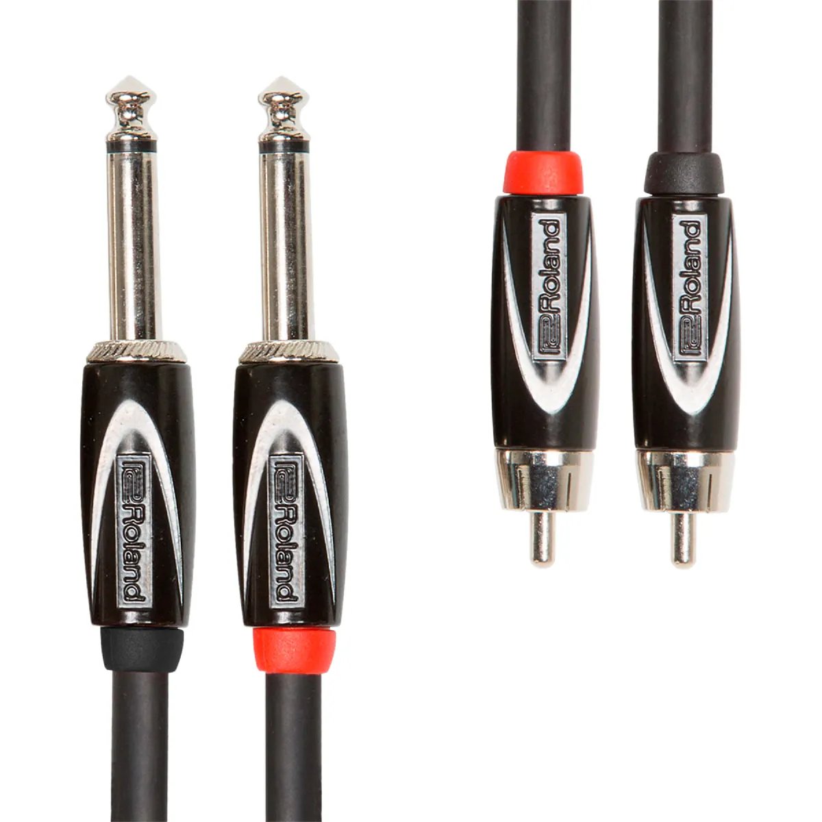 Roland RCC-3-2R28 Audio Shoulder Strap Cable - 2x RCA Male / 2x 6.35mm Jack - 1m - High-Density Shielding