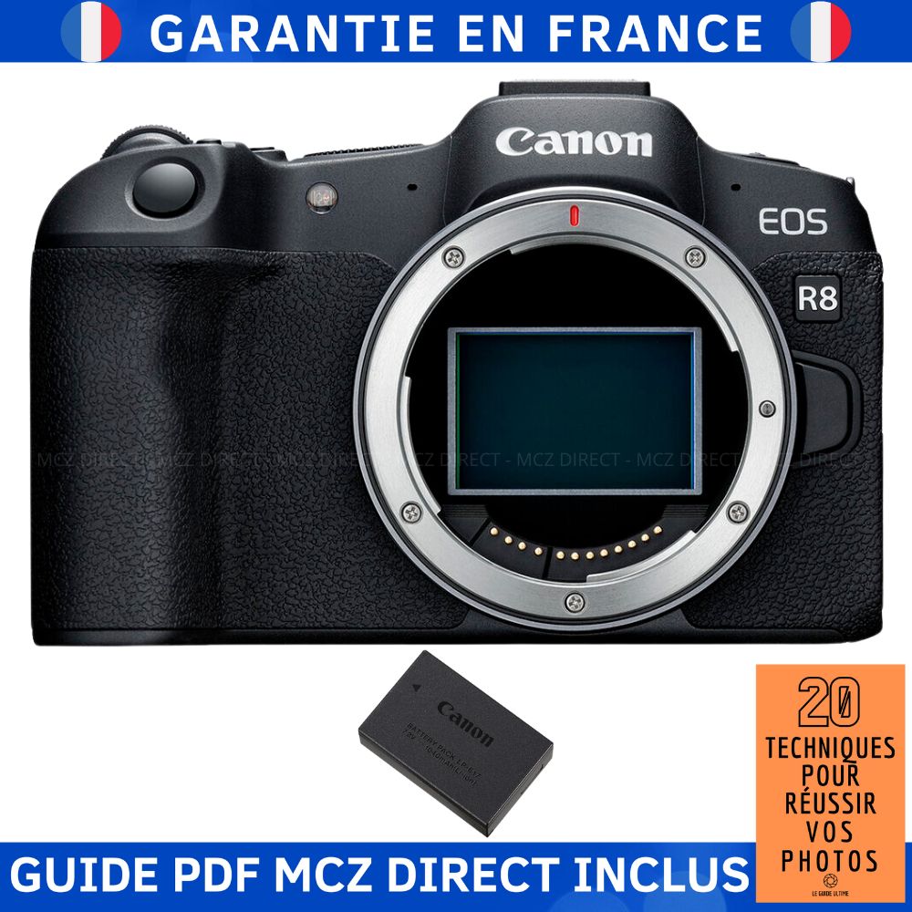 Canon EOS R8 Camera + 1 Canon LP-E17 Battery + MCZ DIRECT '20 Techniques Guide (PDF)