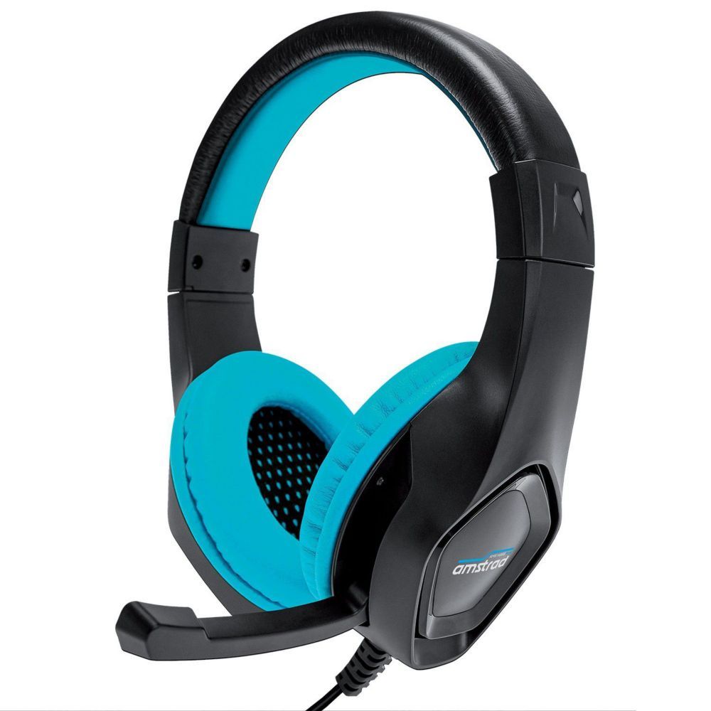 Amstrad AMS-H888 Blue Gaming Headset 40mm Power Bass