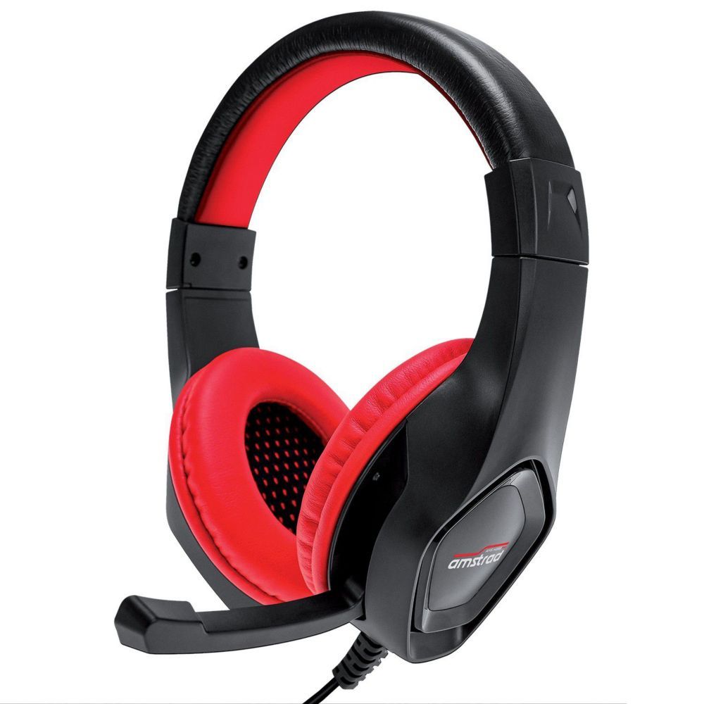 Amstrad AMS-H888 Red Gaming Headset 40mm Power Bass