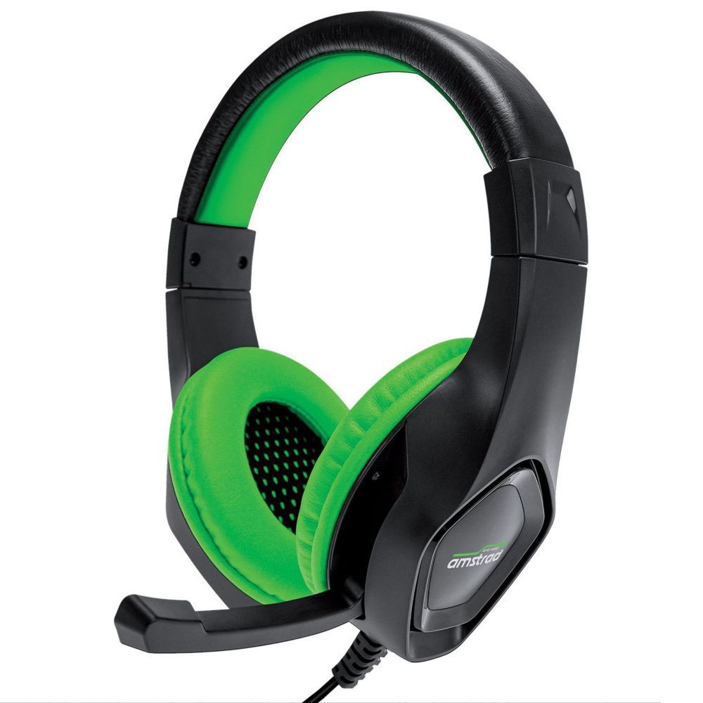 Amstrad AMS-H888 Green Gaming Headset 40mm Power Bass