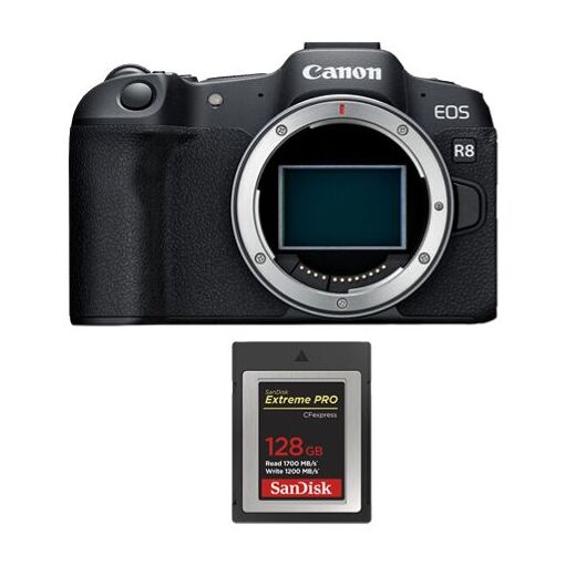 Canon EOS R8 Mirrorless Camera + 128GB SanDisk Extreme Pro CF Express Type B Card