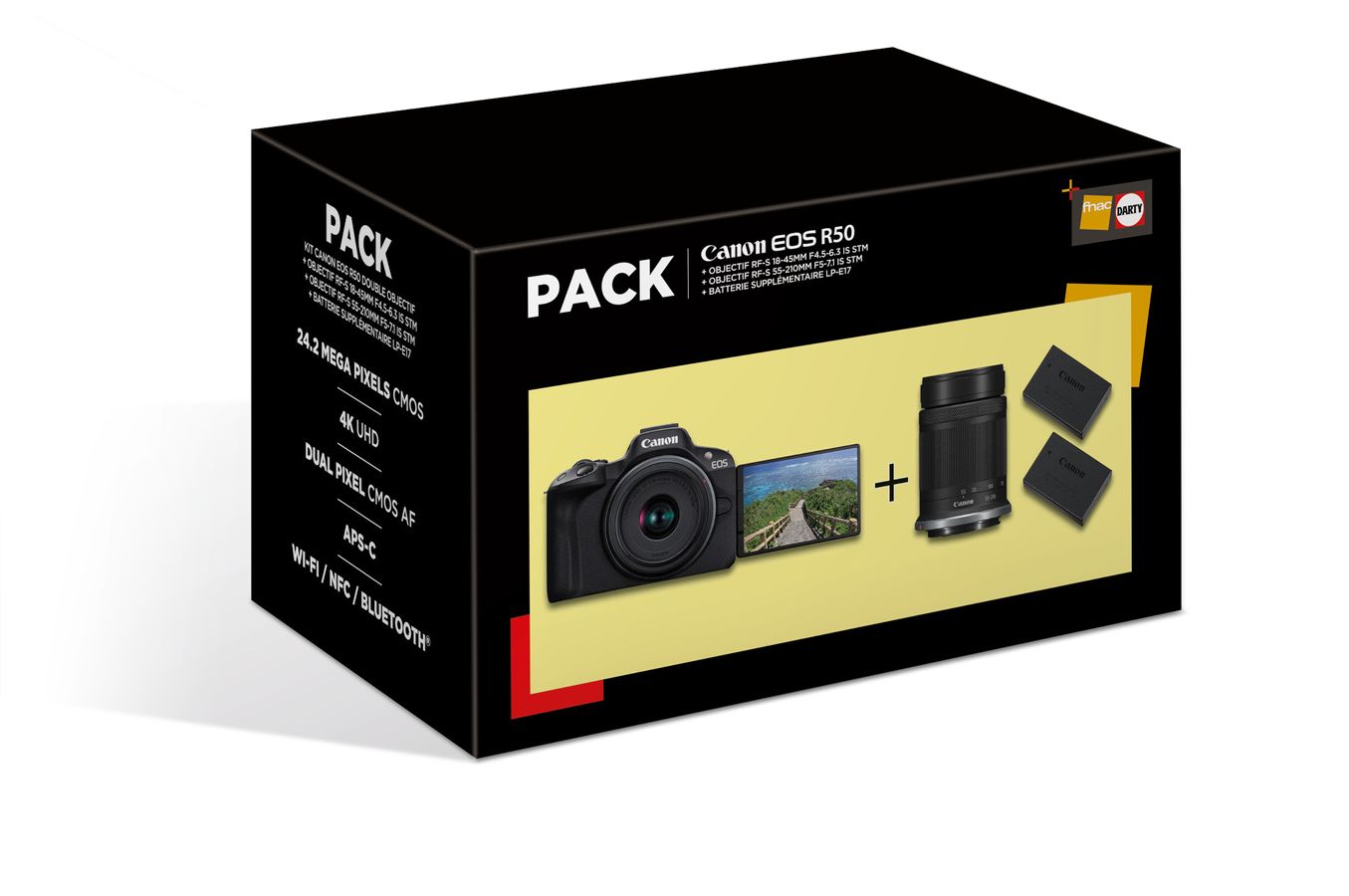 Canon EOS R50 Black + RF-S 18-45mm f/4.5-6.3 IS STM + RF-S 55-210mm f/5-7.1 IS STM + Second Battery + Charger