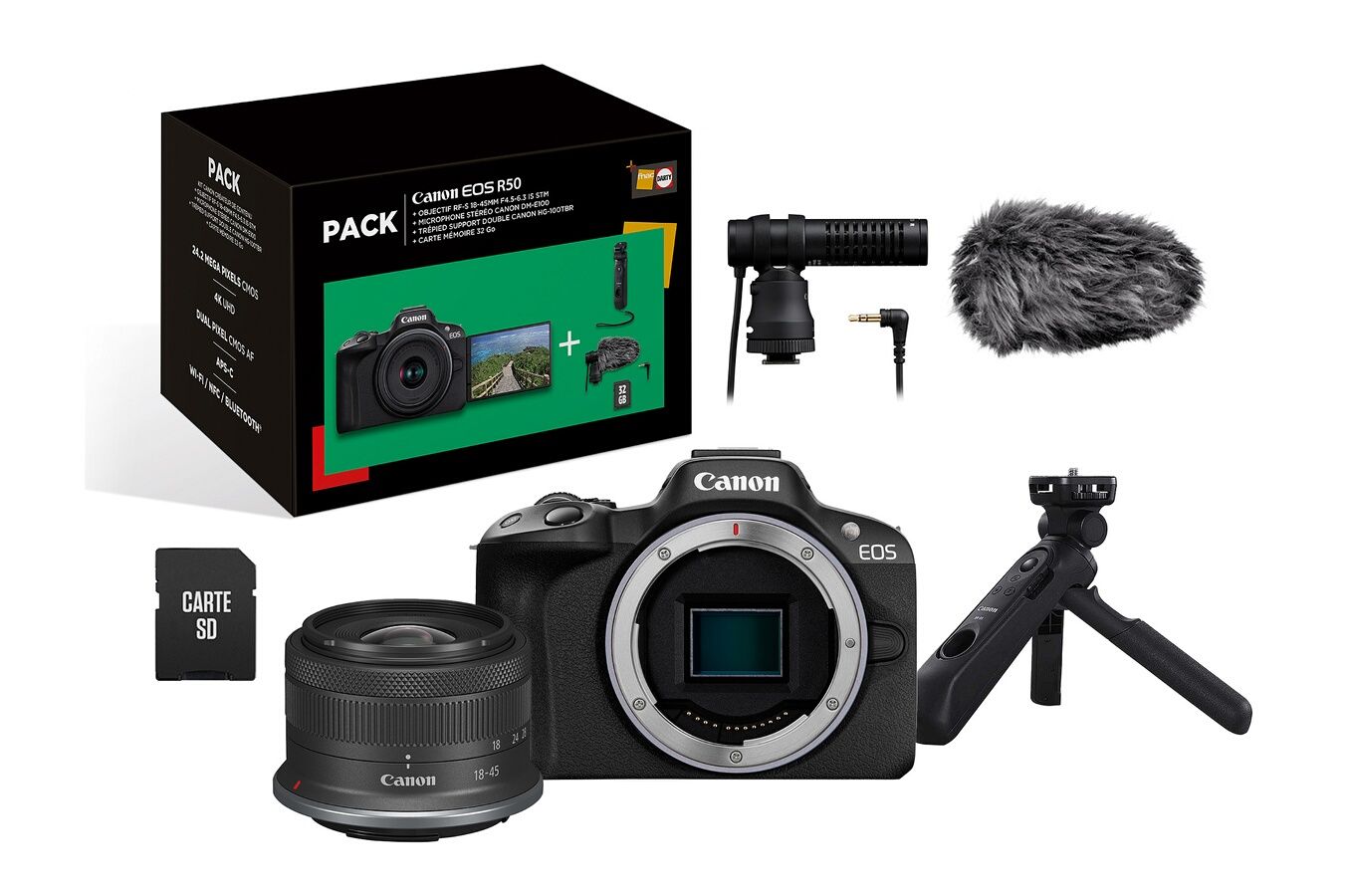 Canon EOS R50 Camera Kit (18-45mm Lens + Accessories)
