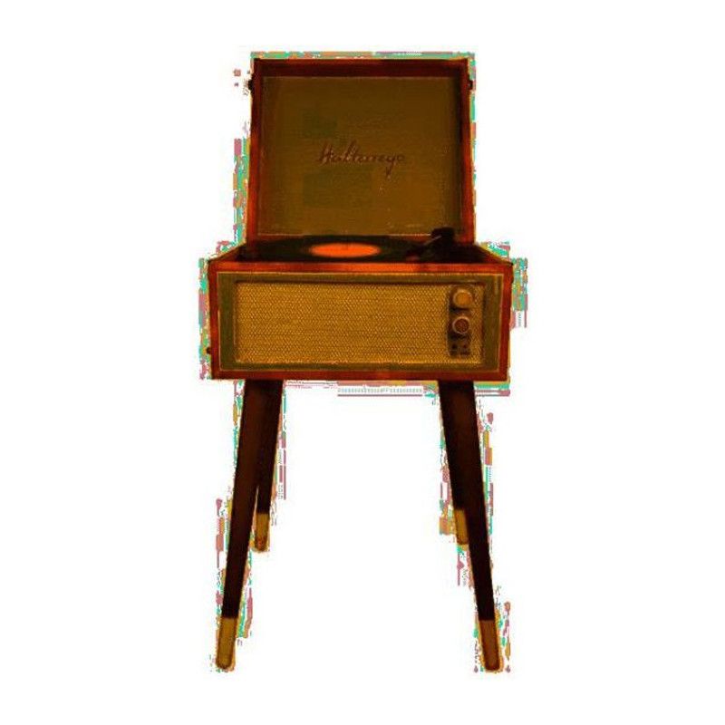 Haltorrego Platinum Vinyl Cottage Bluetooth Speaker with Removable Legs and Vintage Leather Pattern