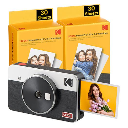 Kodak Mini Shot 2 Retro Camera, 53mm x 86mm CMOS, White