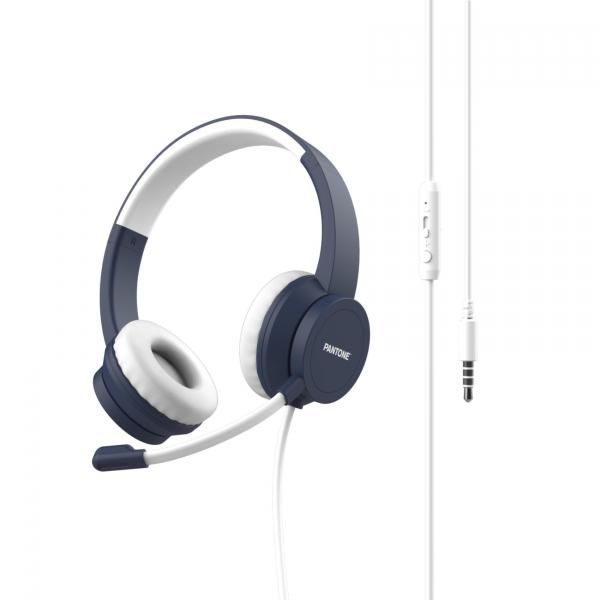 Pantone Wired Headset with Boom Mic - Blue