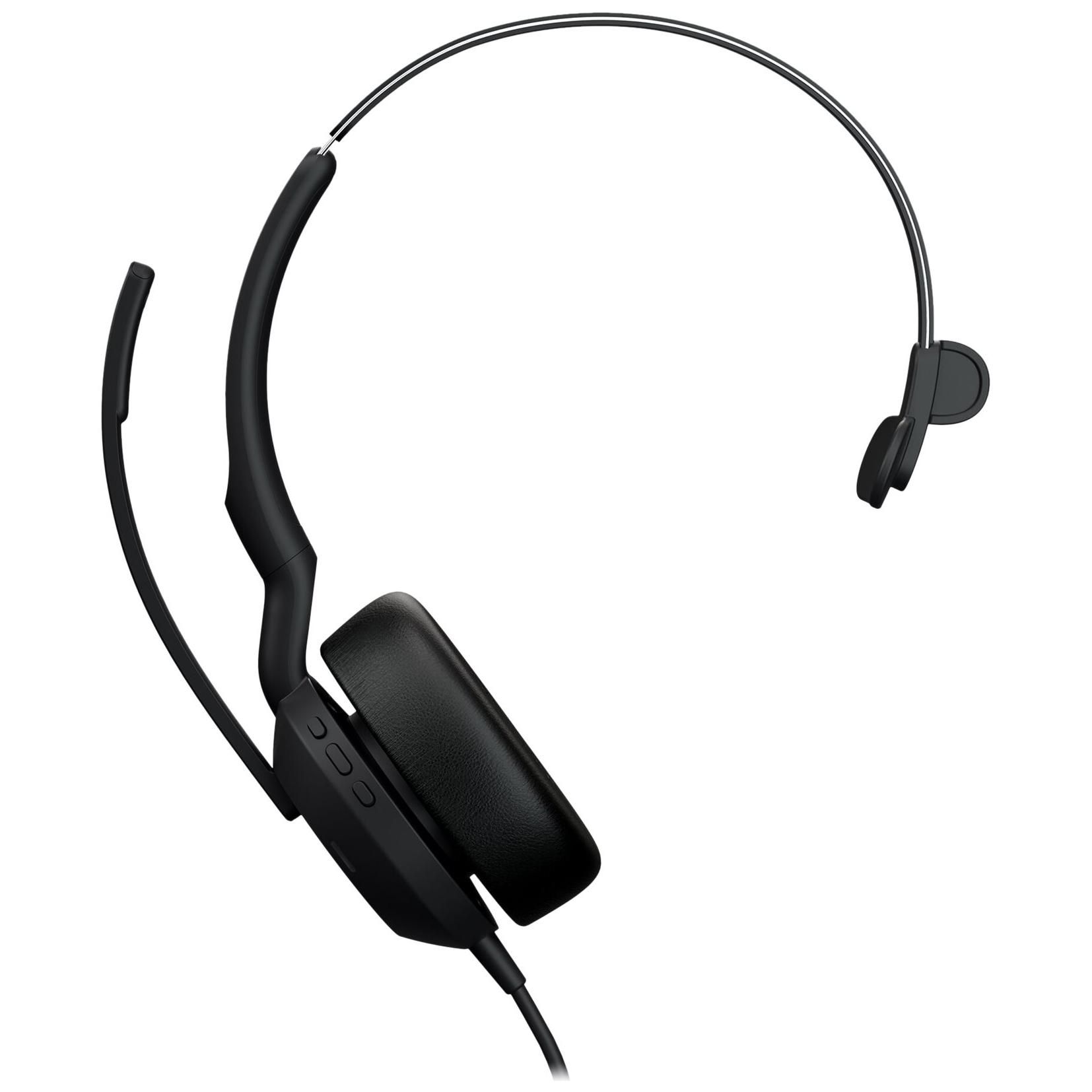 Jabra Evolve2 50 UC Mono - Over-ear Wired Headset - Active Noise Cancellation - USB-A - Black