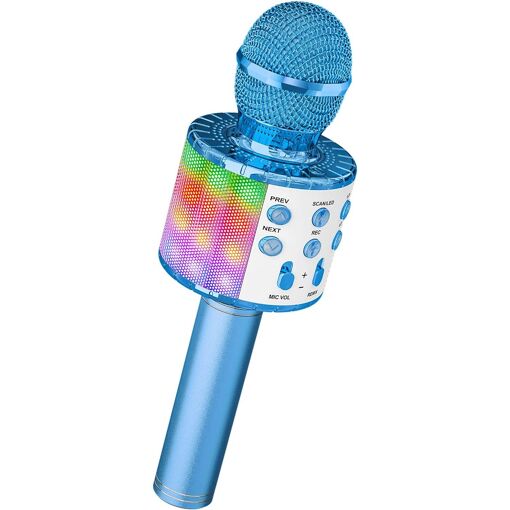 Microphone de karaoké sans fil RICHT pour enfants avec lumières LED de danse