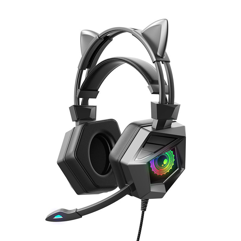 Nokksackk Professional Cat Ear RGB Gaming Headset with Microphone for PS4, PS5, Xbox, PC