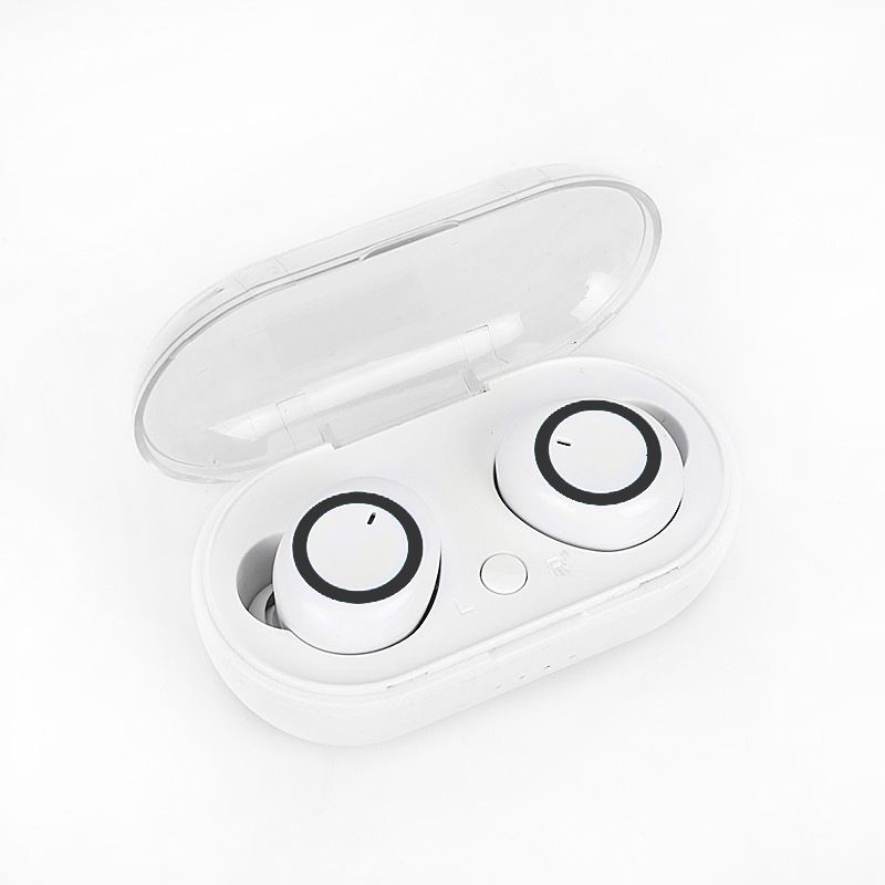 Auriculares inalámbricos Nokksackk Y50 Bluetooth 5.0 - A prueba de agua IPX7 con sonido profundo estéreo verdadero - Auriculares deportivos - Blanco/Negro