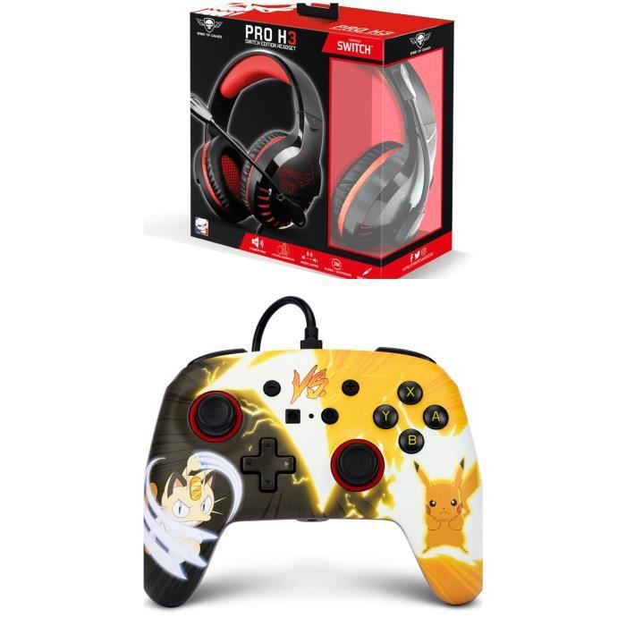 Pack Maneta SWITCH - Auricular Gamer PRO H3 Rojo - POWER A Nintendo