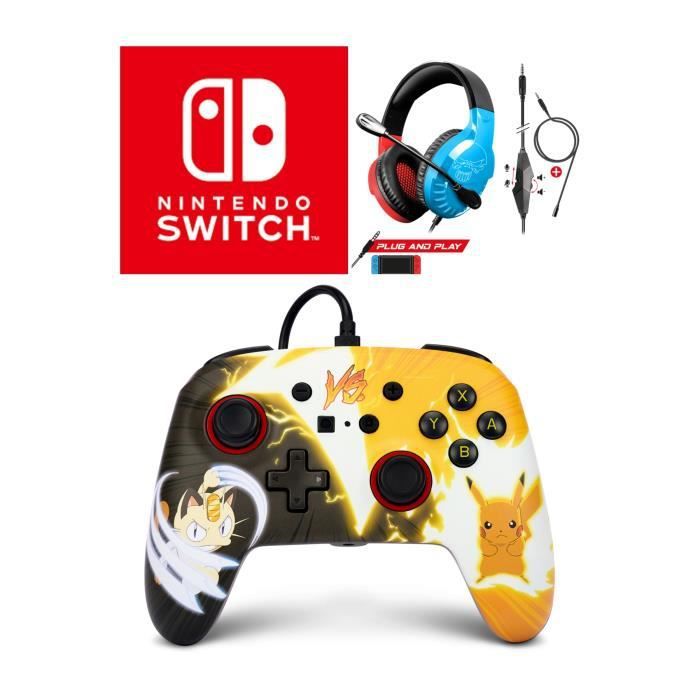 Pokémon Pikachu & Meowth Wired Controller for Nintendo Switch by POWER A