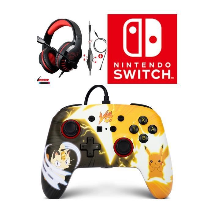 Pokémon Switch Official Cables and Headset Bundle (Pikachu, Meowth)