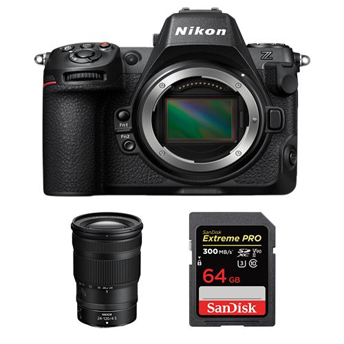Nikon Z8 Kit with 24-120mm f/4 S Lens + 64GB SanDisk Extreme PRO SDXC UHS-II Card