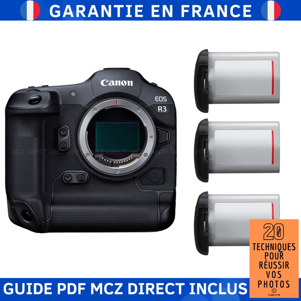 Canon EOS R3 Cuerpo de la Cámara + 3 Baterías LP-E19 + Guía PDF '20 Técnicas para el Éxito en la Fotografía