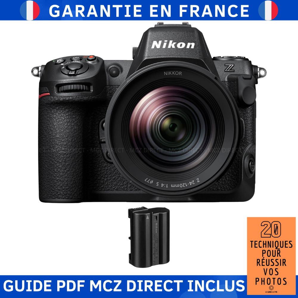 Kit Nikon Z8 avec objectif Z 24-120 mm f/4 S + batterie EN-EL15c + guide PDF MCZ