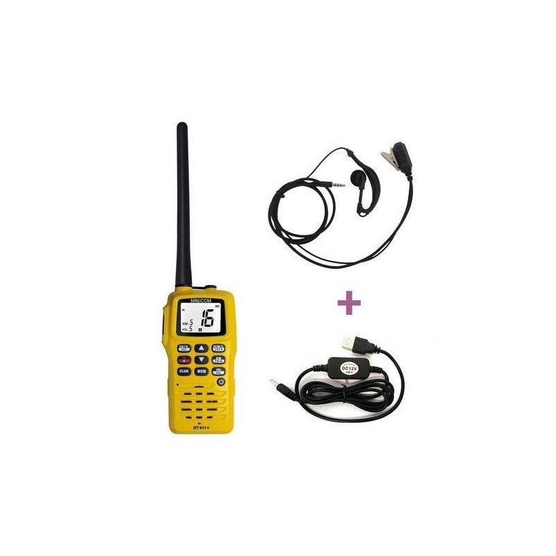 NAVICOM RT411+ VHF Portable Pack with Charger and USB Cable